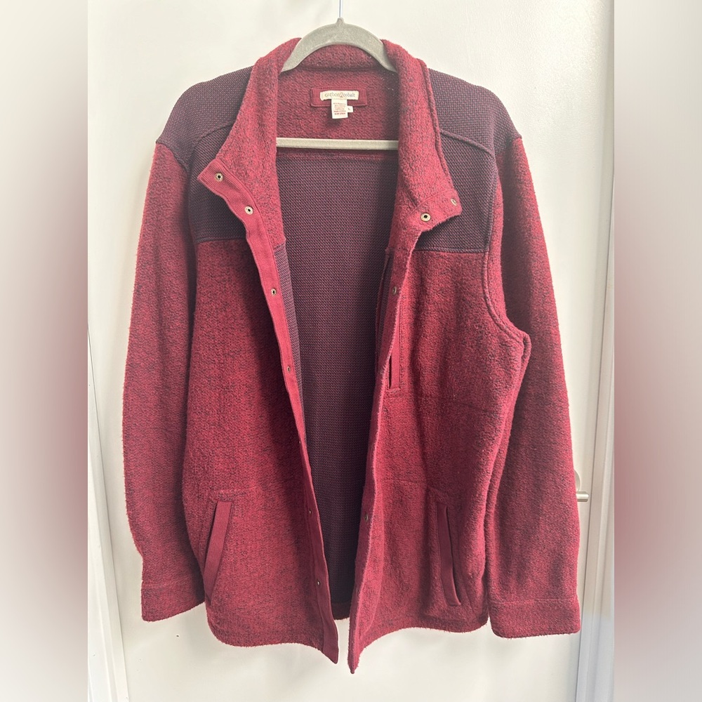Carbon 2 Cobalt dark red button up jacket size Large